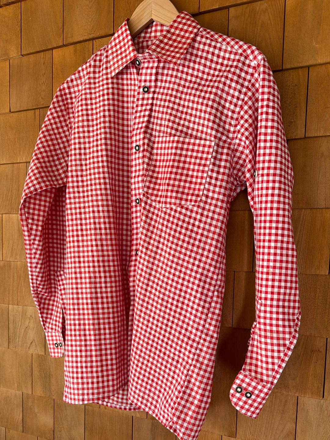 Vintage Cotton Gingham Shirt - Red