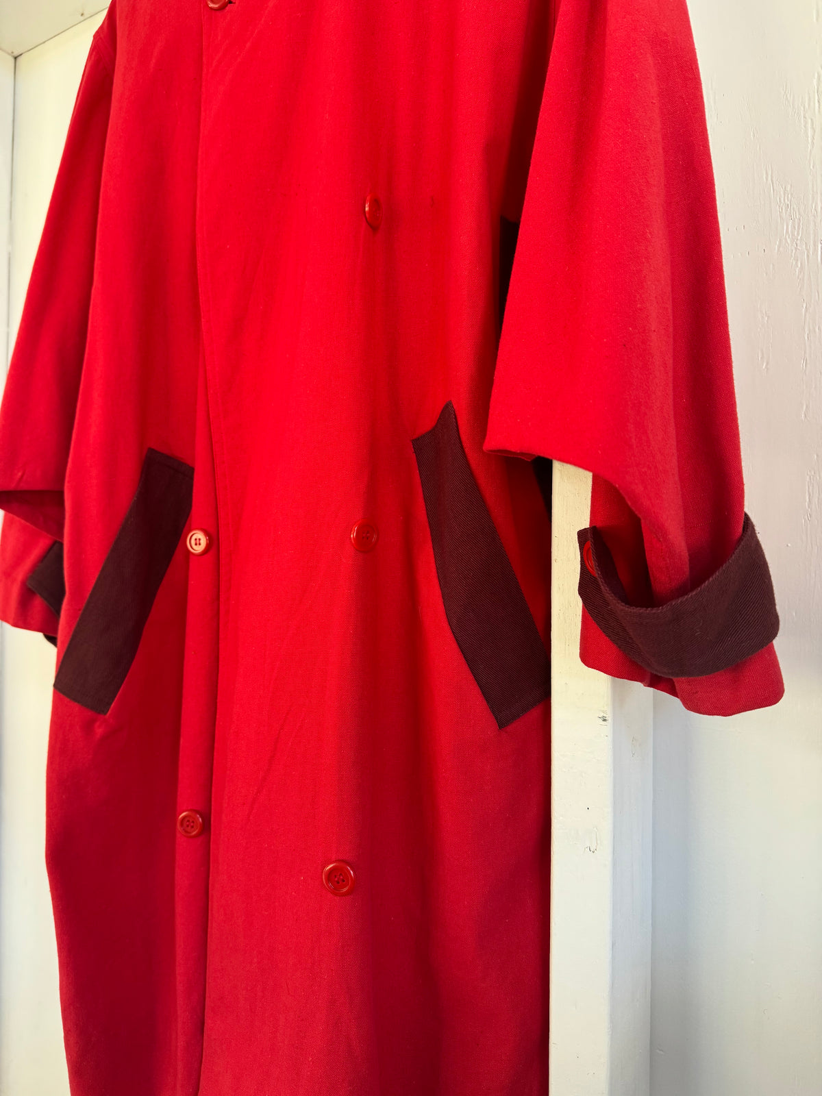 Vintage Red Trench Coat