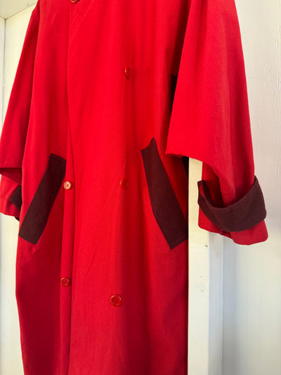 Vintage Red Trench Coat