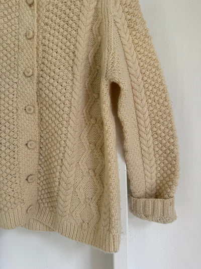 Vintage Wool Fisherman's Sweater - Crew Cardigan