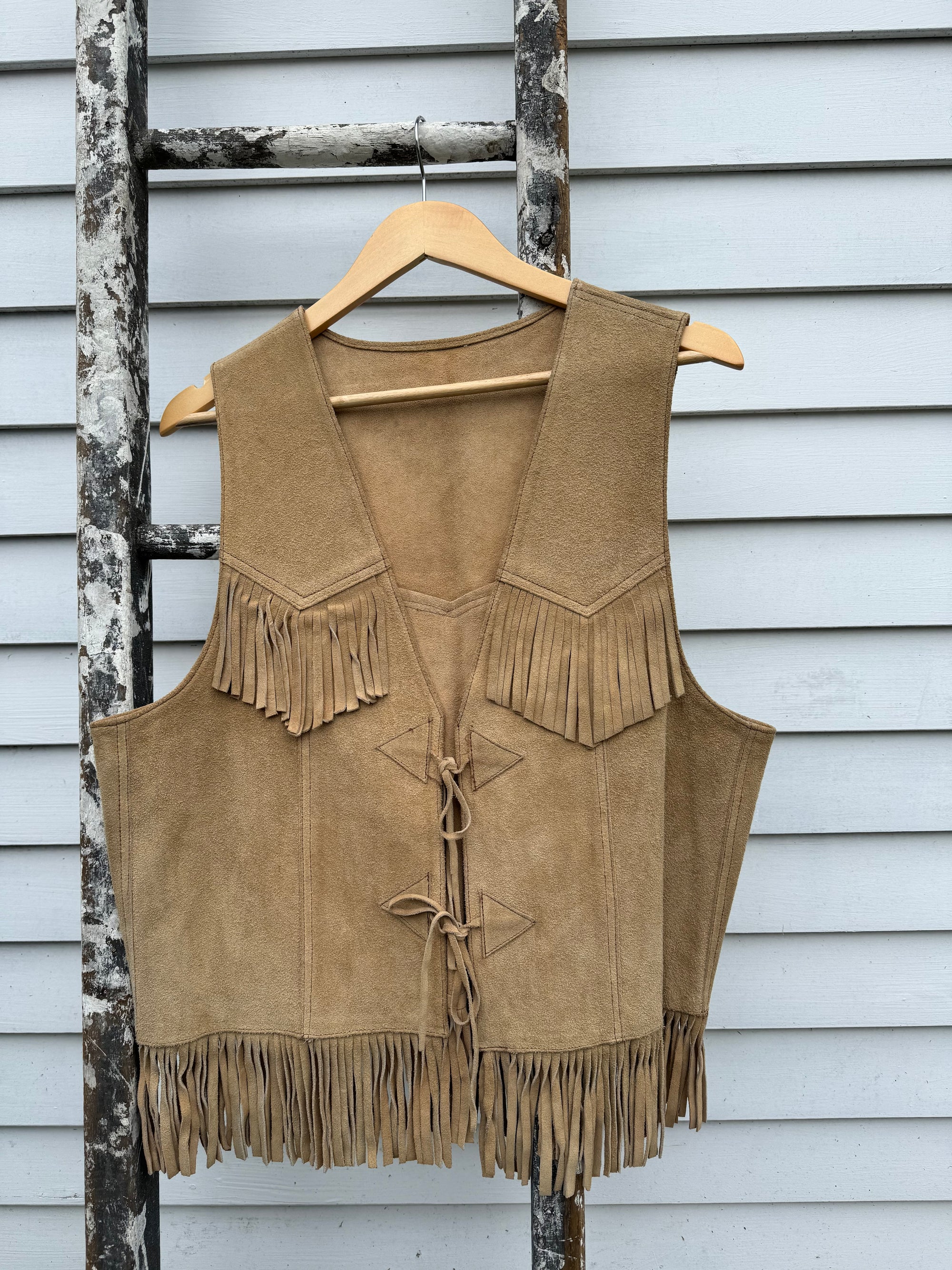Vintage Suede Vest w/ Fringe