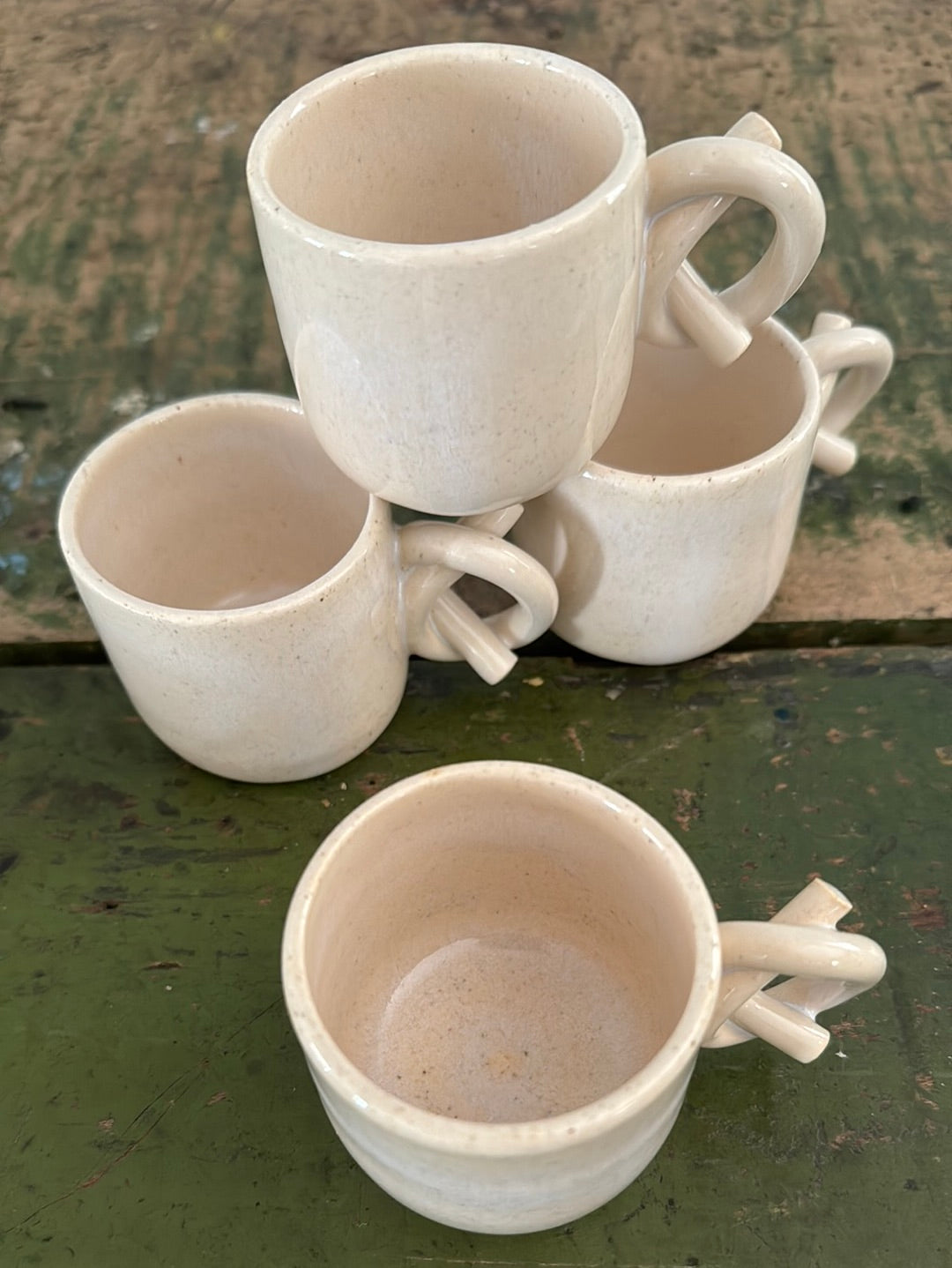 Handmade Ceramic Knot Handle Espresso Cup