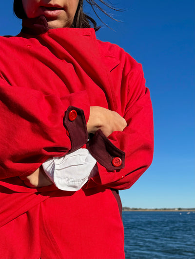 Vintage Red Trench Coat