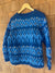 Vintage Hand Knit Wool Sweater - Blue