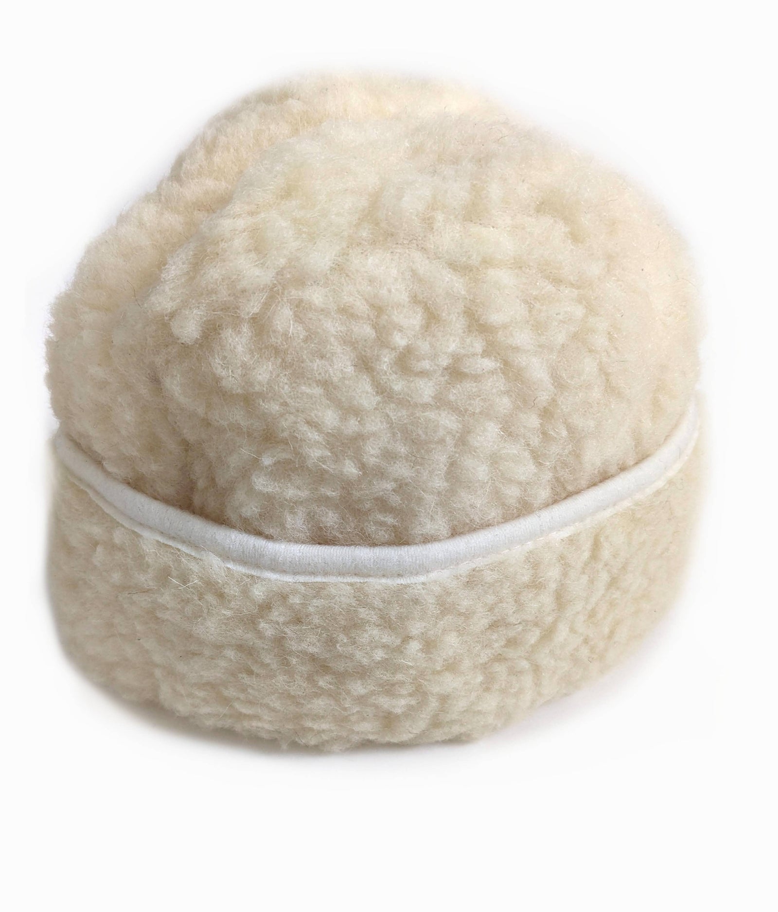 Winter 100% Sheep Wool Hat, Made in Poland : Cream