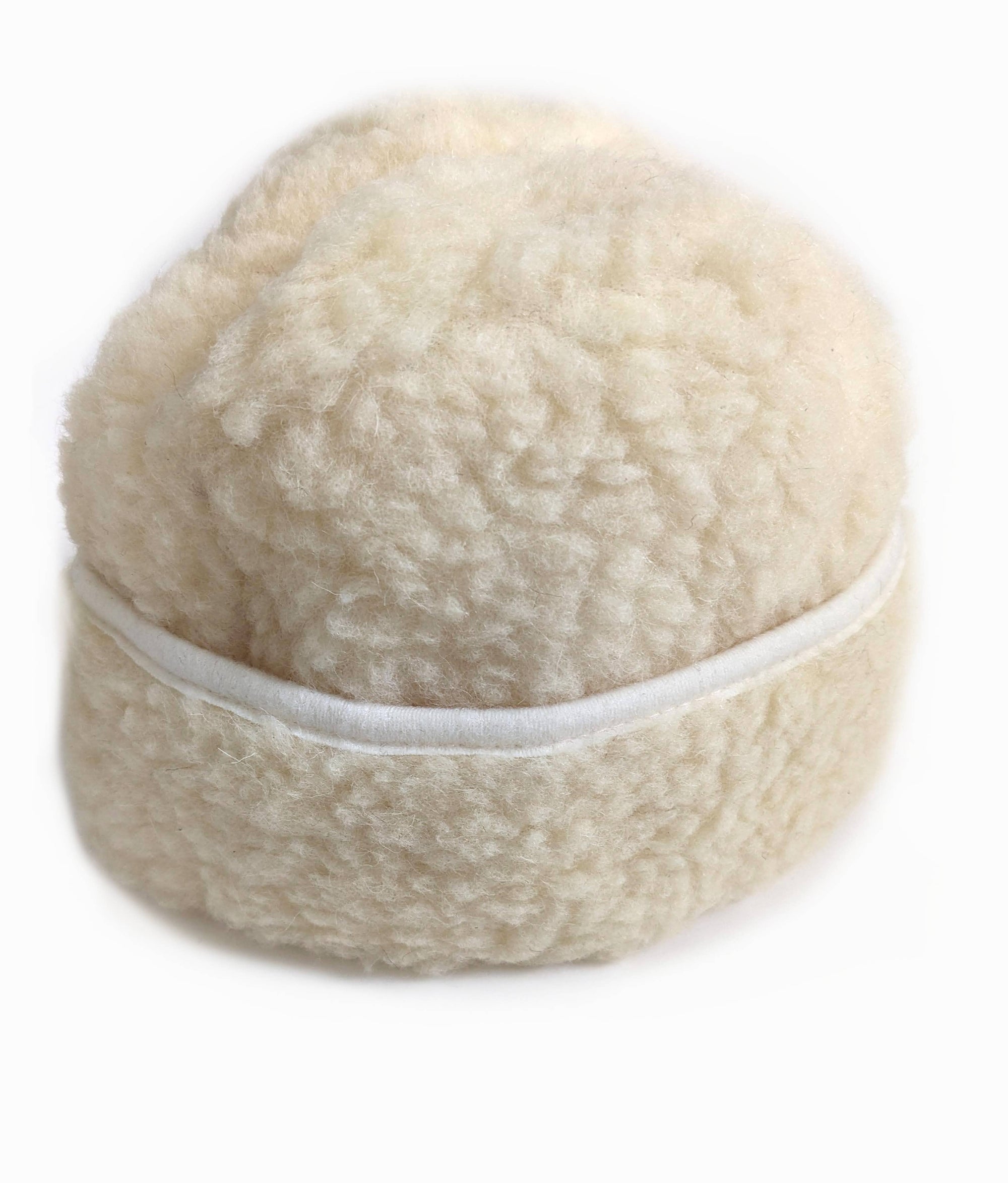 Winter 100% Sheep Wool Hat, Made in Poland : Cream