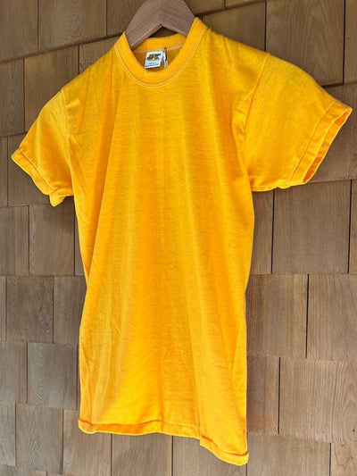 1980s Dead Stock Single Stitch Tee - Yellow - Diamonds & Rust