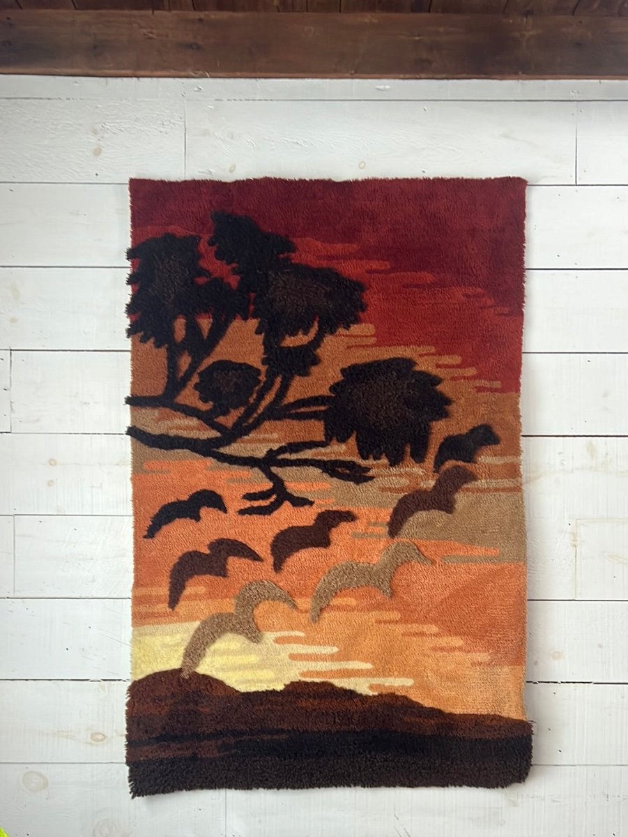 1980s Vintage Seagull Wall Hanging - Diamonds & Rust