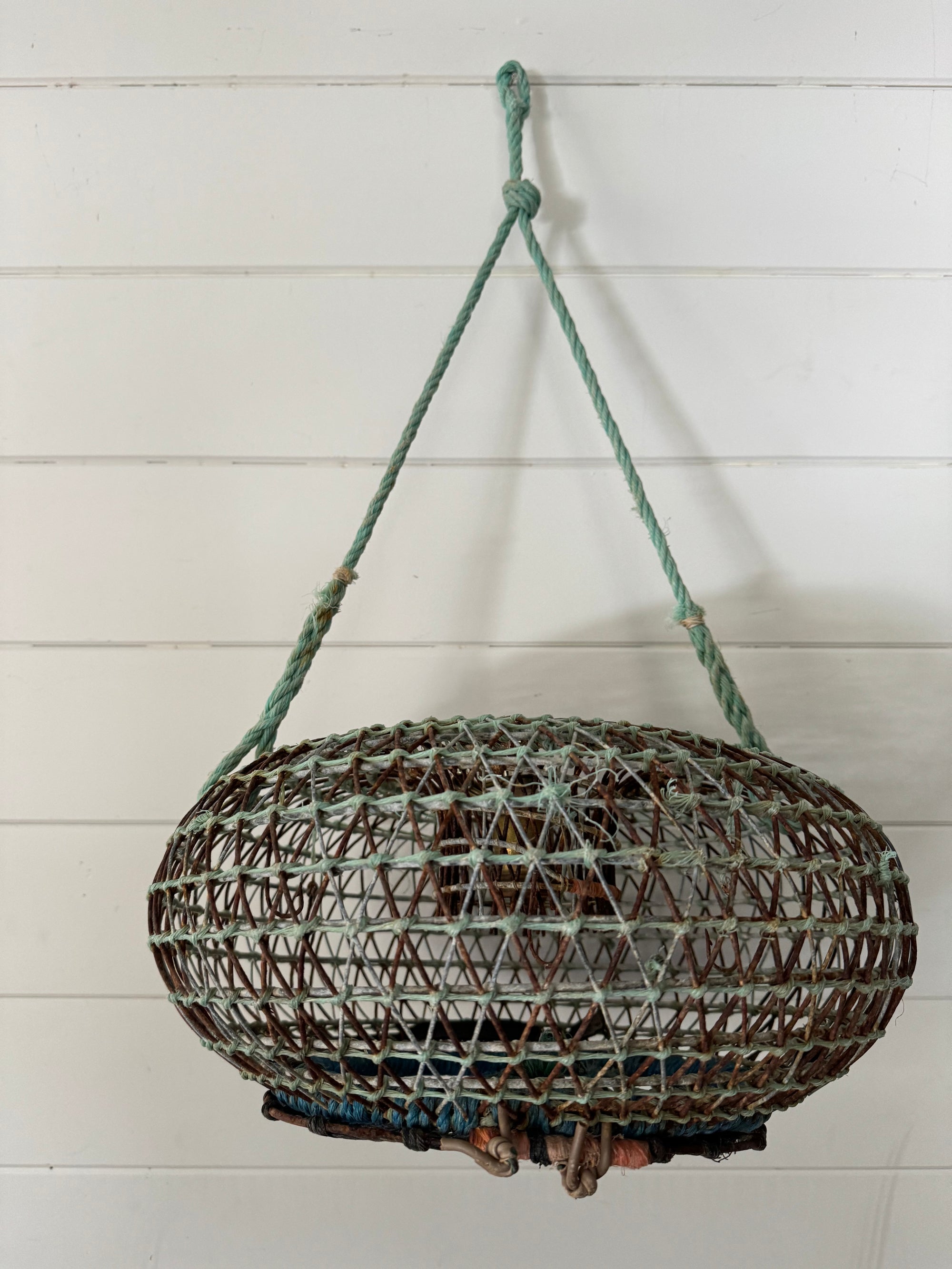Antique French Wire Fish Trap Basket