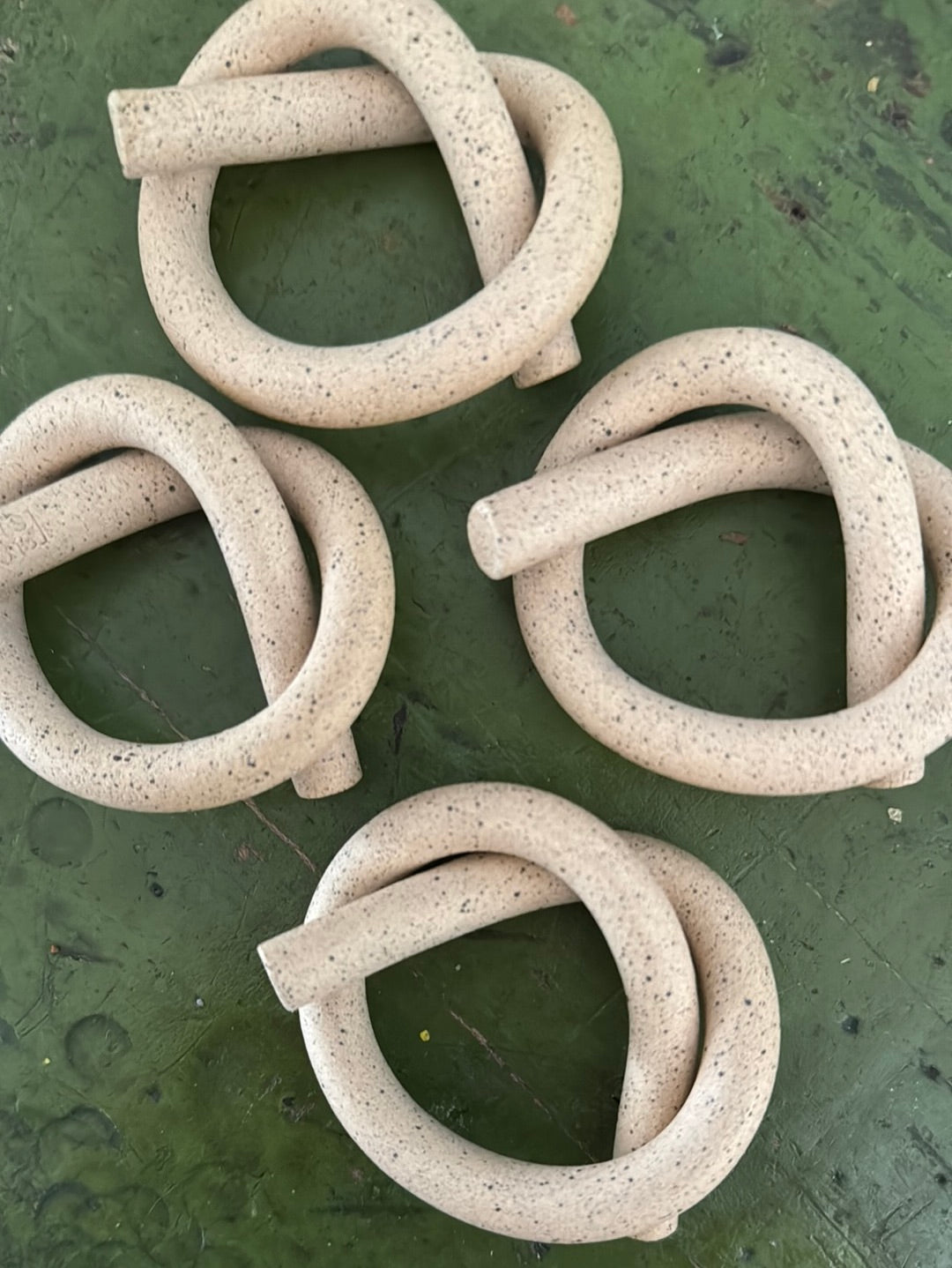 4 Handmade Ceramic Knot Napkin Rings