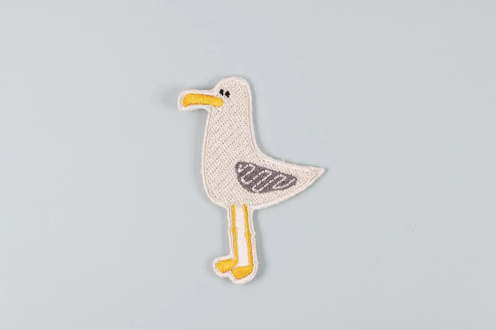 Seagull Embroidered Iron-On Patch Coastal Bird Design Beach