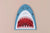 Shark Face Embroidered Iron-On Patch Teeth Ocean Beach Coast