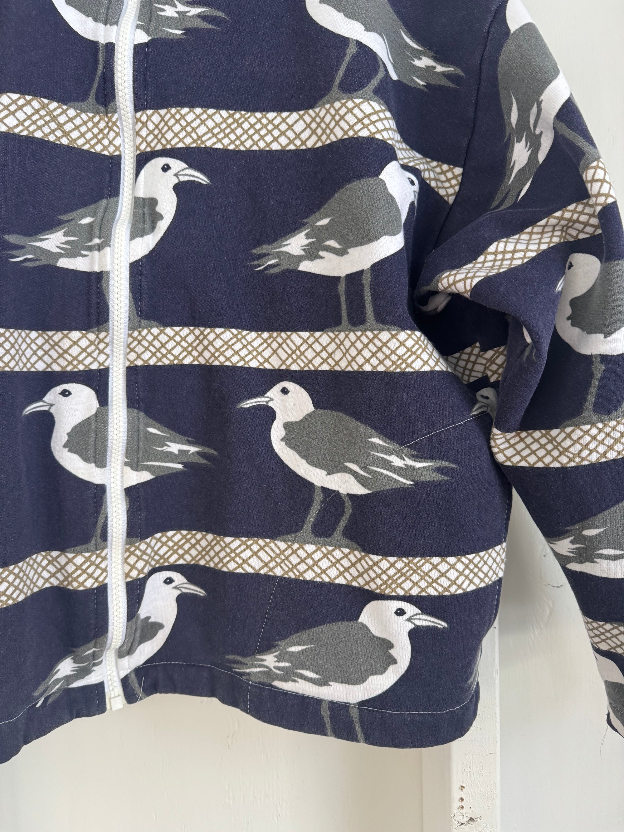Vintage Seagull Zip Up Sweatshirt - Navy