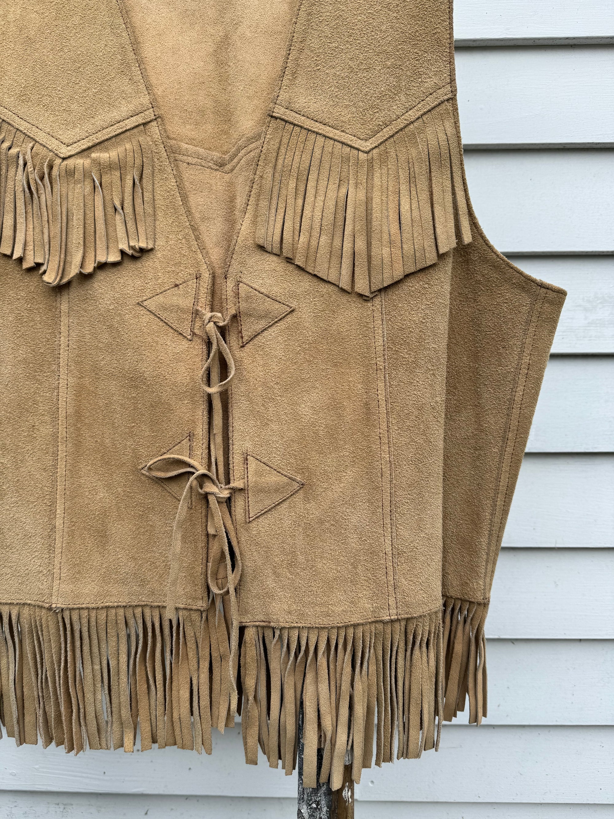 Vintage Suede Vest w/ Fringe