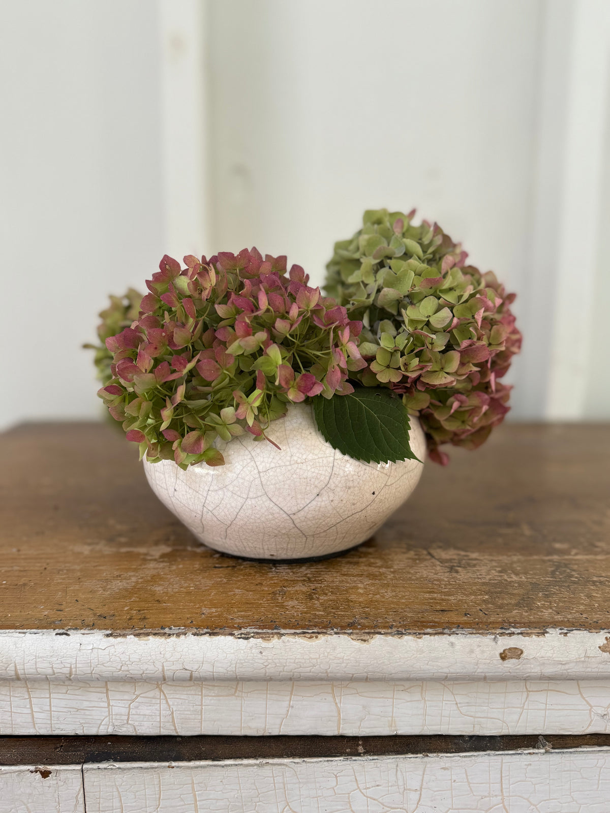 Vintage White Crackle Bowl