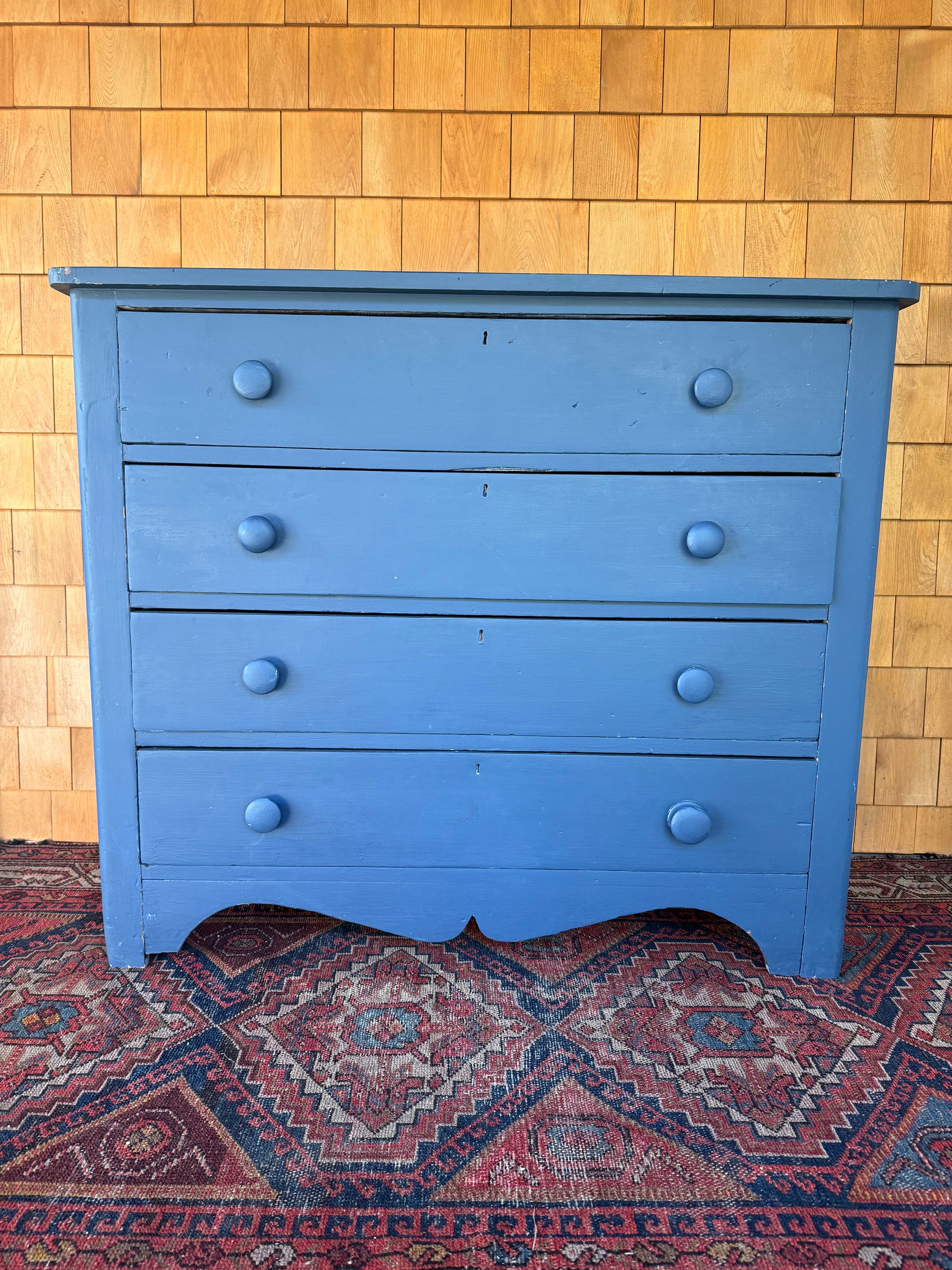 Antique Painted Navy Blue Dresser