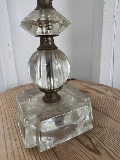 Vintage Glass Globe Table Lamp 12” Tall