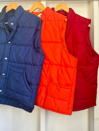 Vintage  Down Vest  - Orange