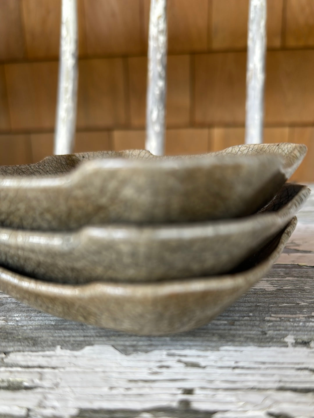Vintage Ceramic Dish Set of Three  - Stone