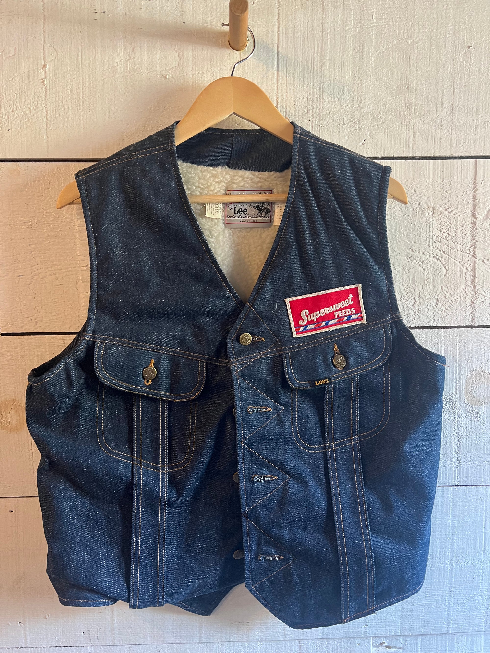 Vintage Denim + Sherling Vest