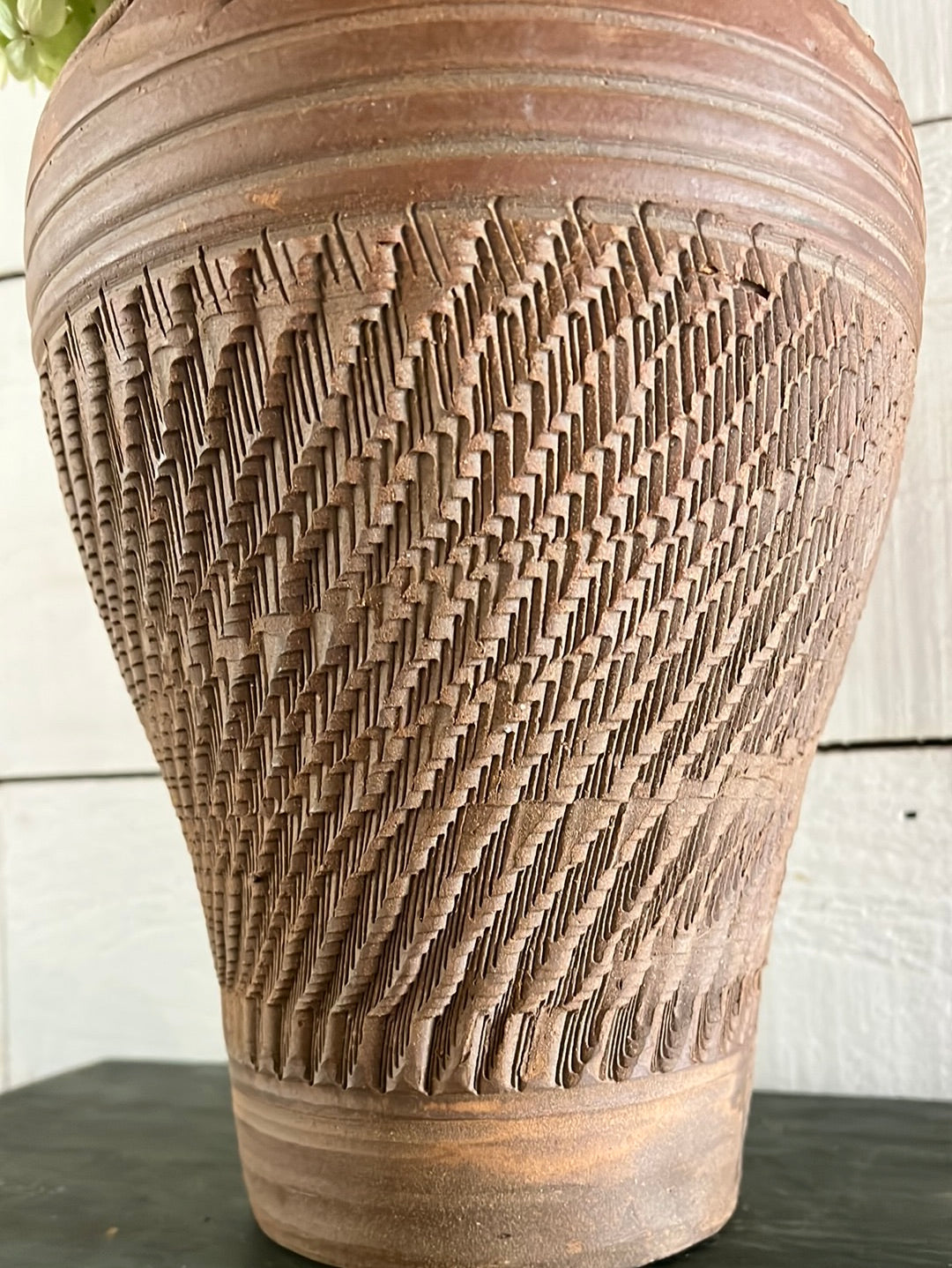 Vintage Handmade Terracotta Vase - 15"