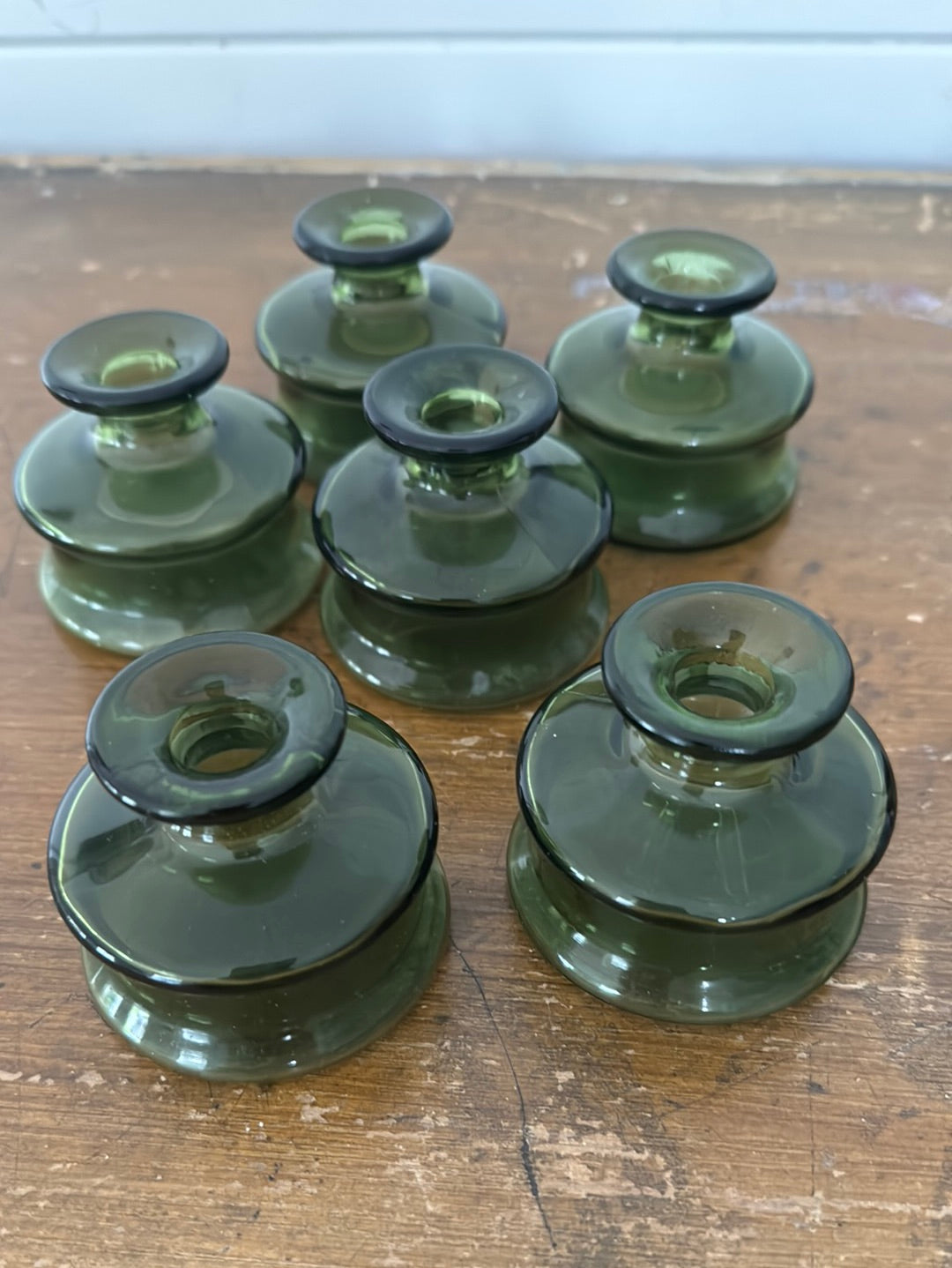 Vintage Danish Modern Dansk Glass Candle Holders