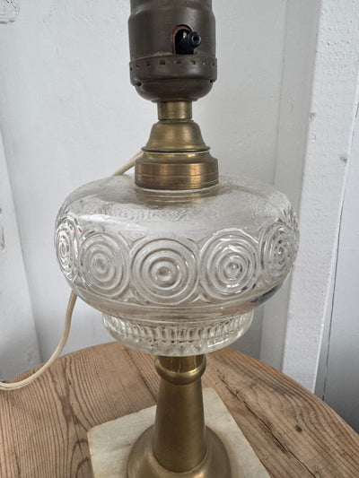 Vintage Glass Globe Table Lamp 12” Tall