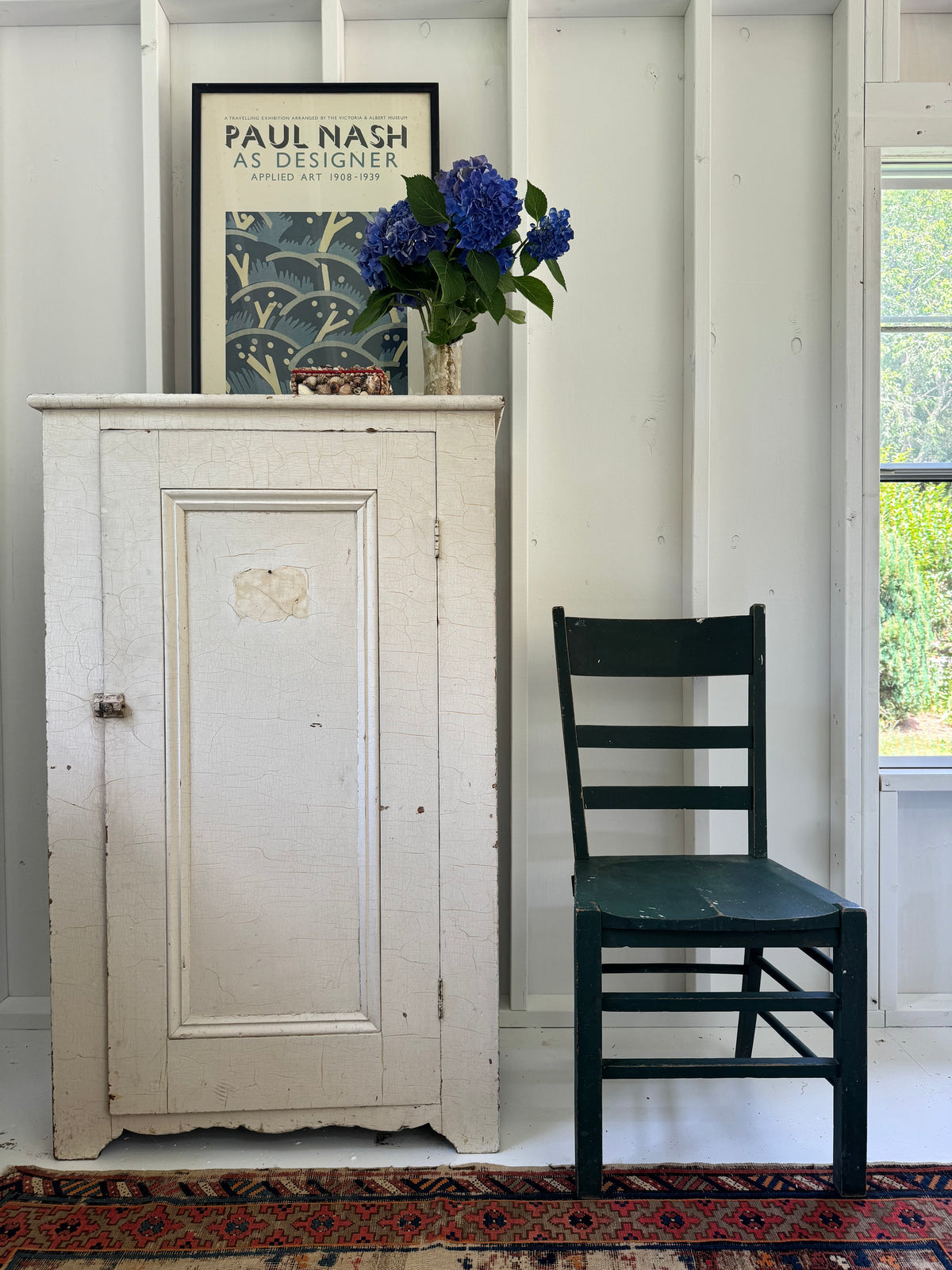 Antique Painted White Cabinet