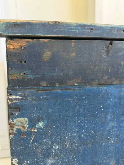 Antique Wood Chest - Marine Blue