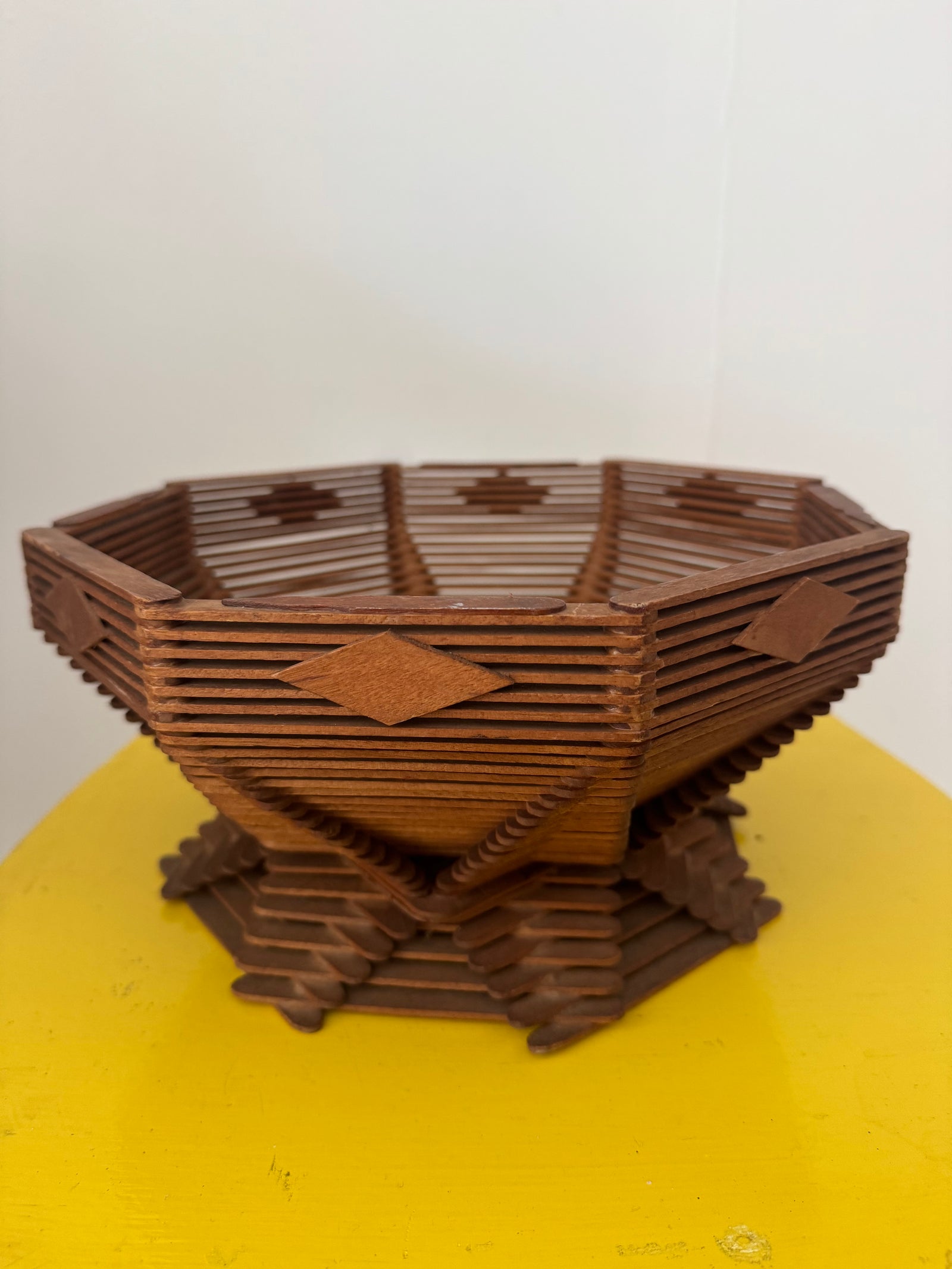 VTG Wood Popsicle Stick Bowl