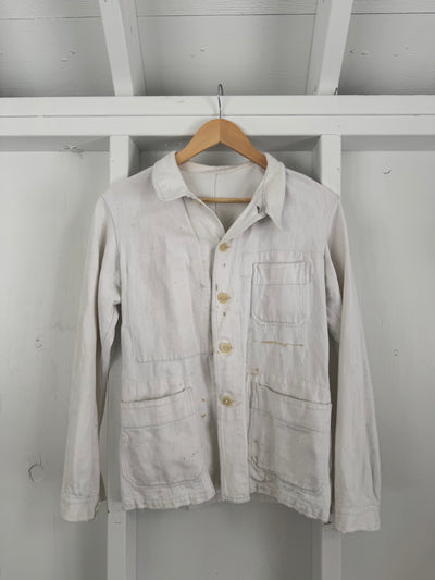 Vintage White Ripstop Chore Coat