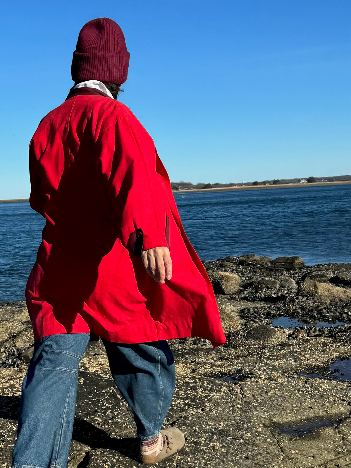 Vintage Red Trench Coat