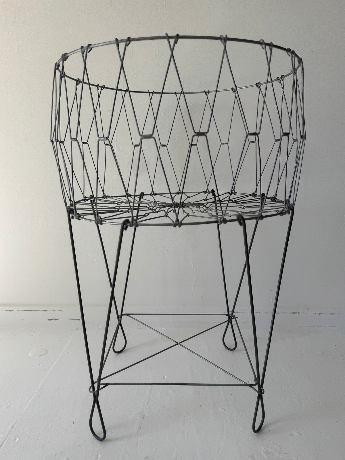 Antique Collapsible Laundry Hamper 22"