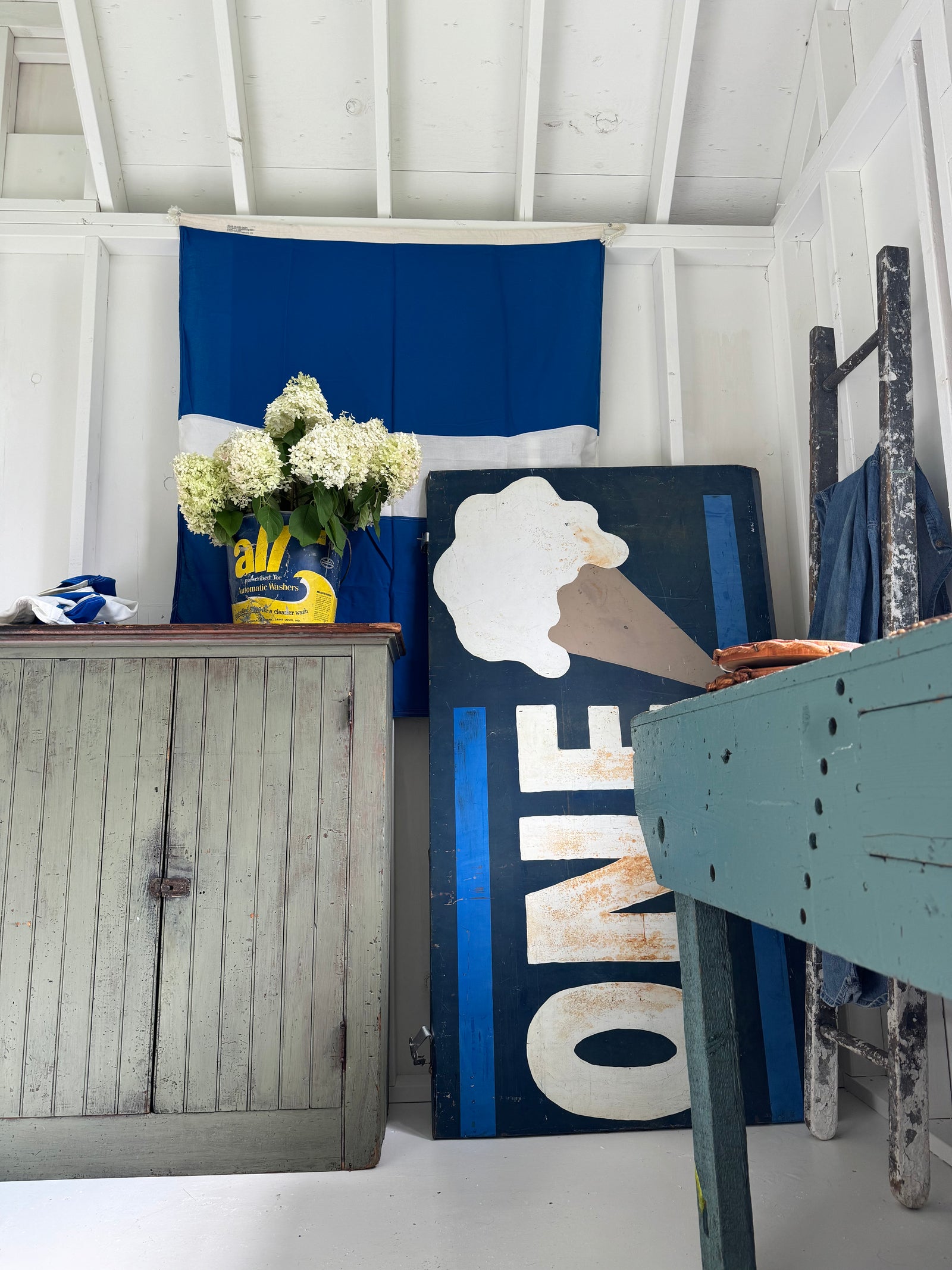 Vintage ONE Ice Cream Cone Metal Sign