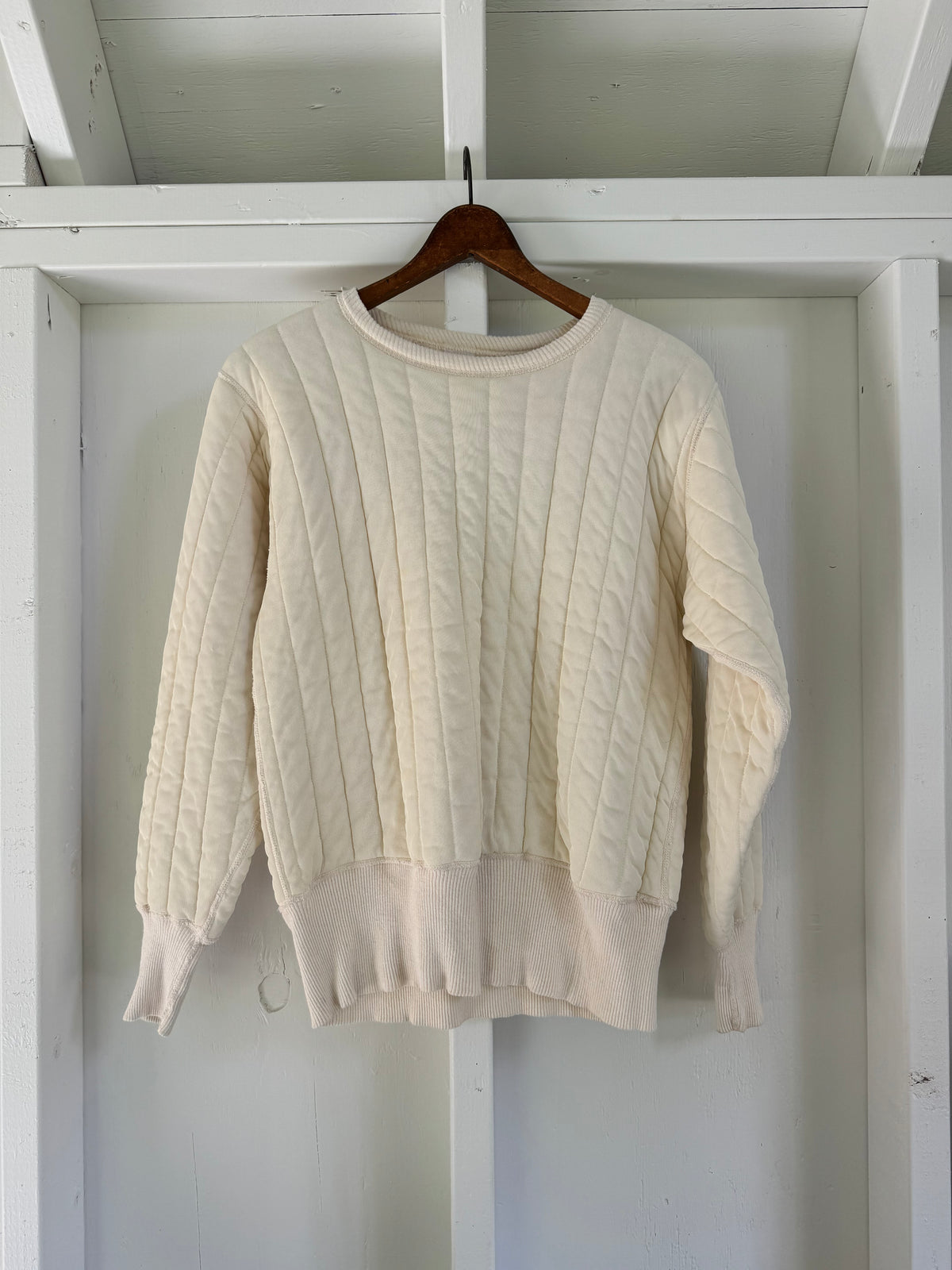 60s Maritime Clothing Co. Quilted Thermal Sweatshirt - Ivory