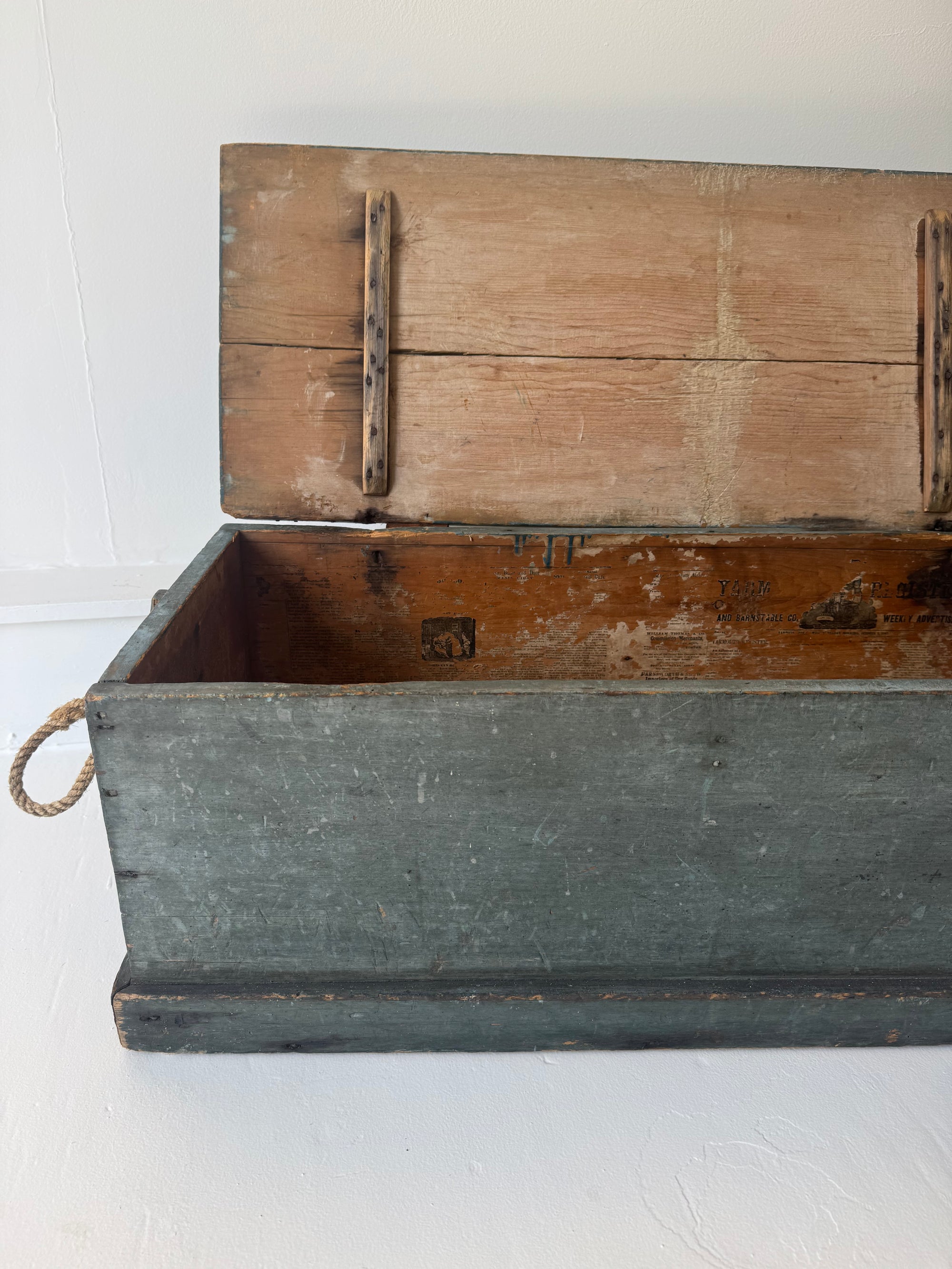 Antique Sea Chest - Rope Handle