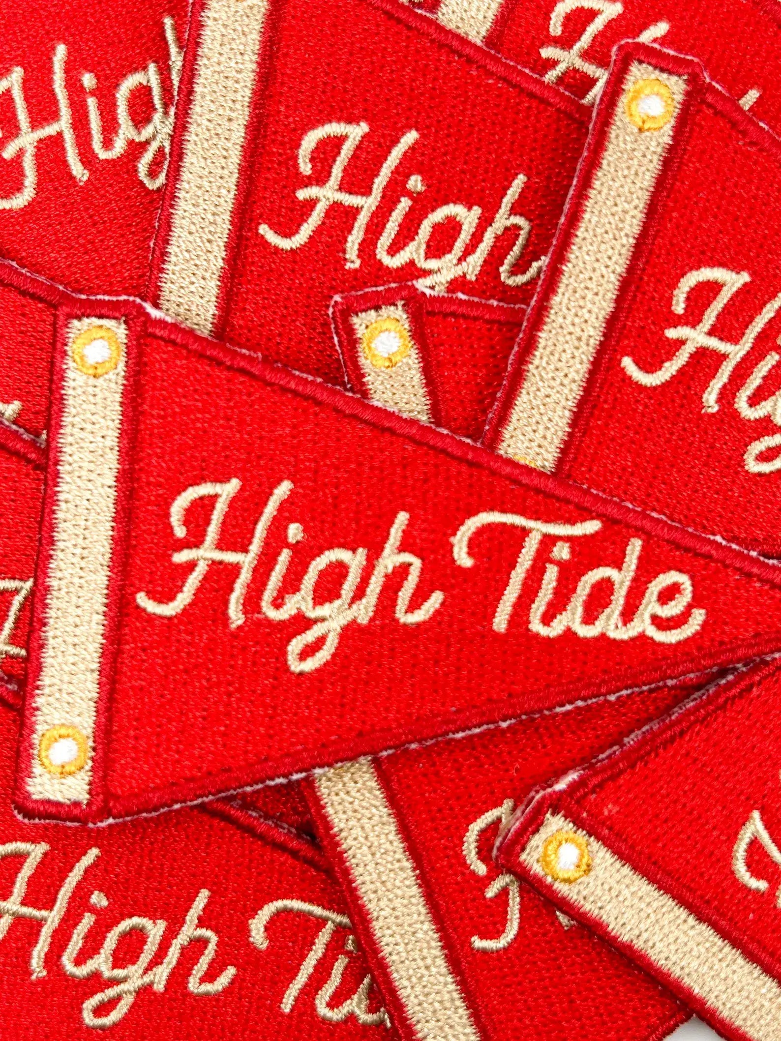High Tide Patch Nautical Sailing Pennant Embroidered Iron On