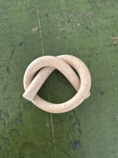 4 Handmade Ceramic Knot Napkin Rings - Diamonds & Rust