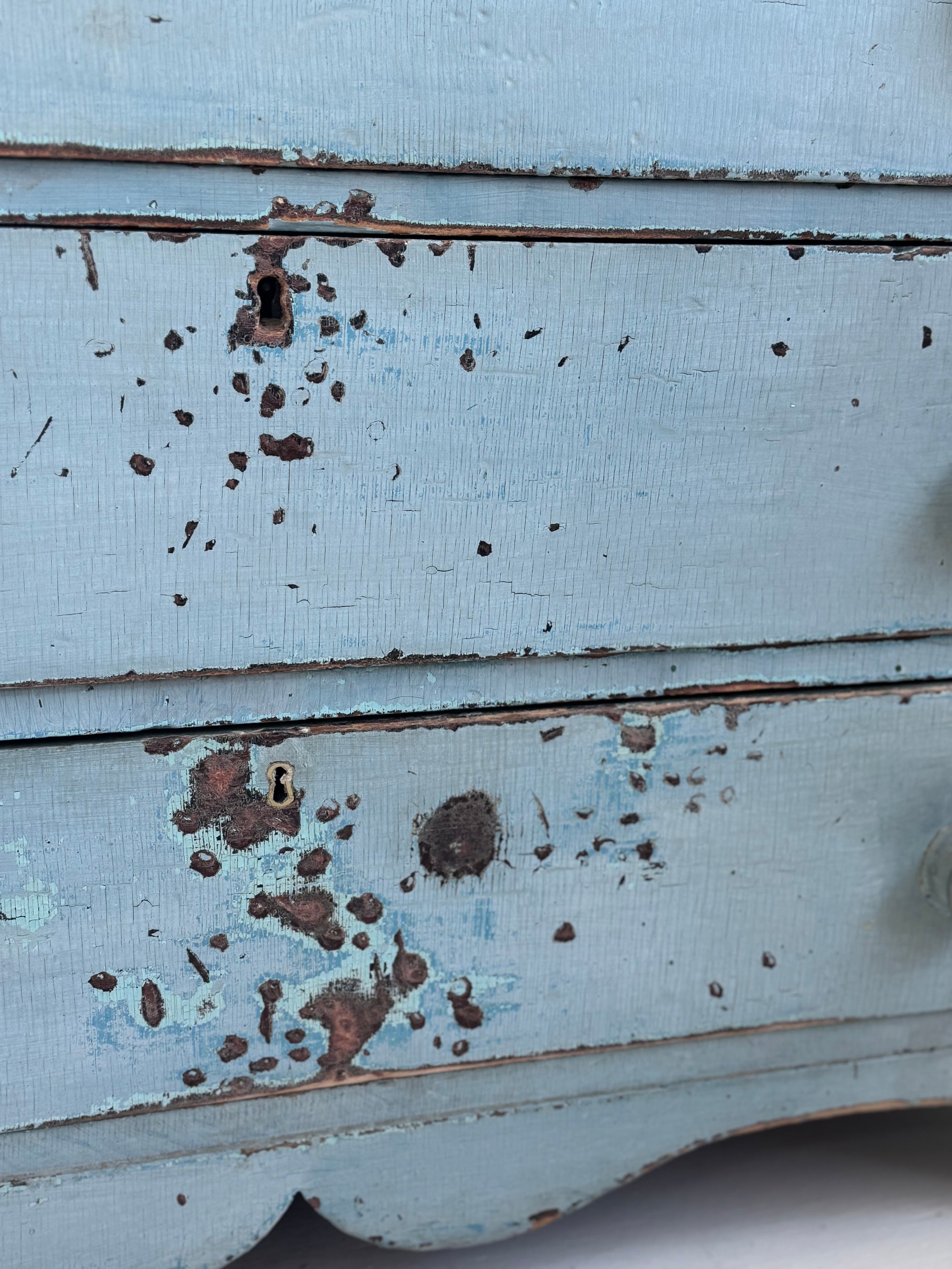 Antique Jenny Lind Cottage Pine Dresser - Blue