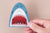 Shark Face Embroidered Iron-On Patch Teeth Ocean Beach Coast