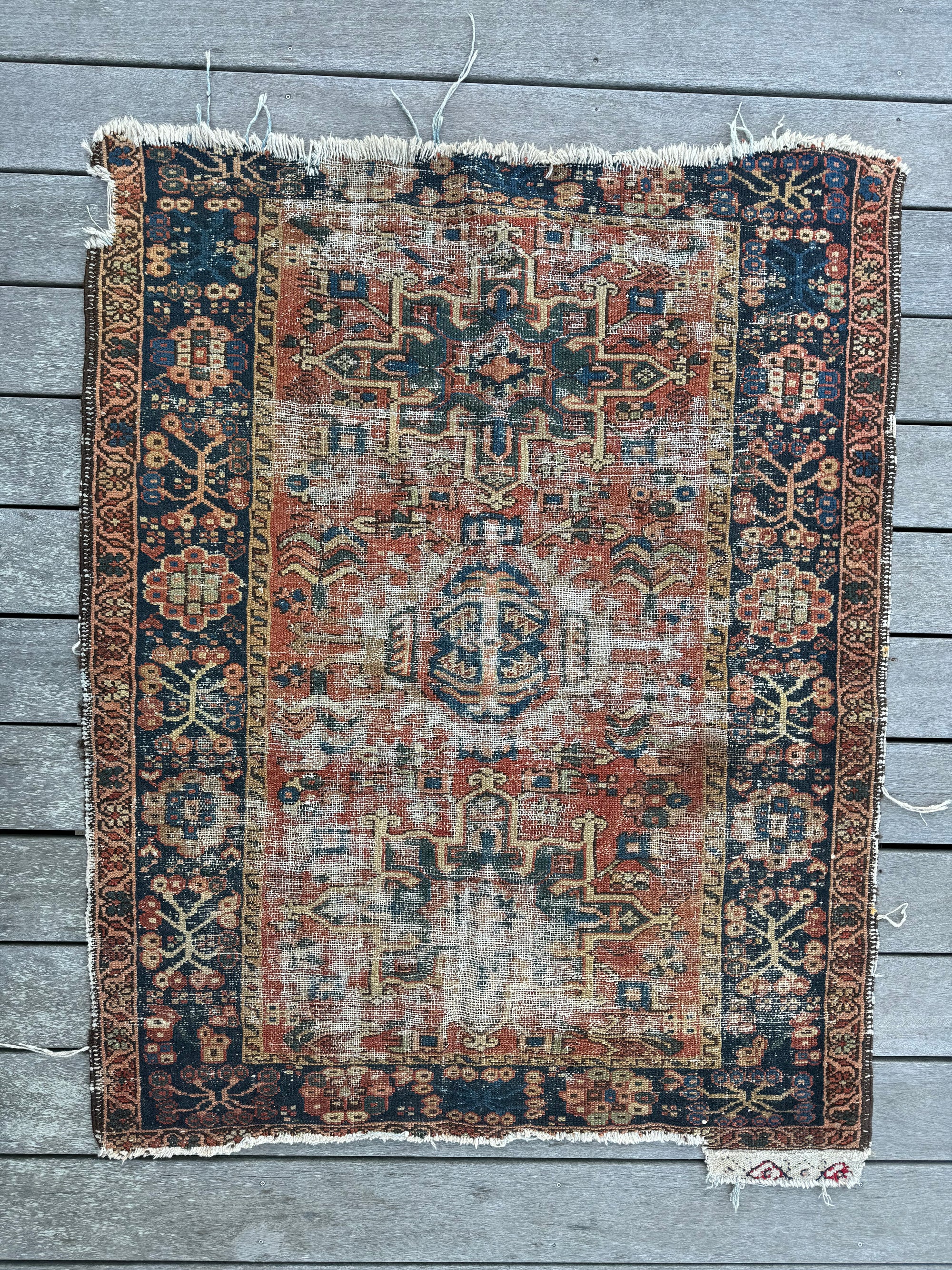 vintage worn in rug 