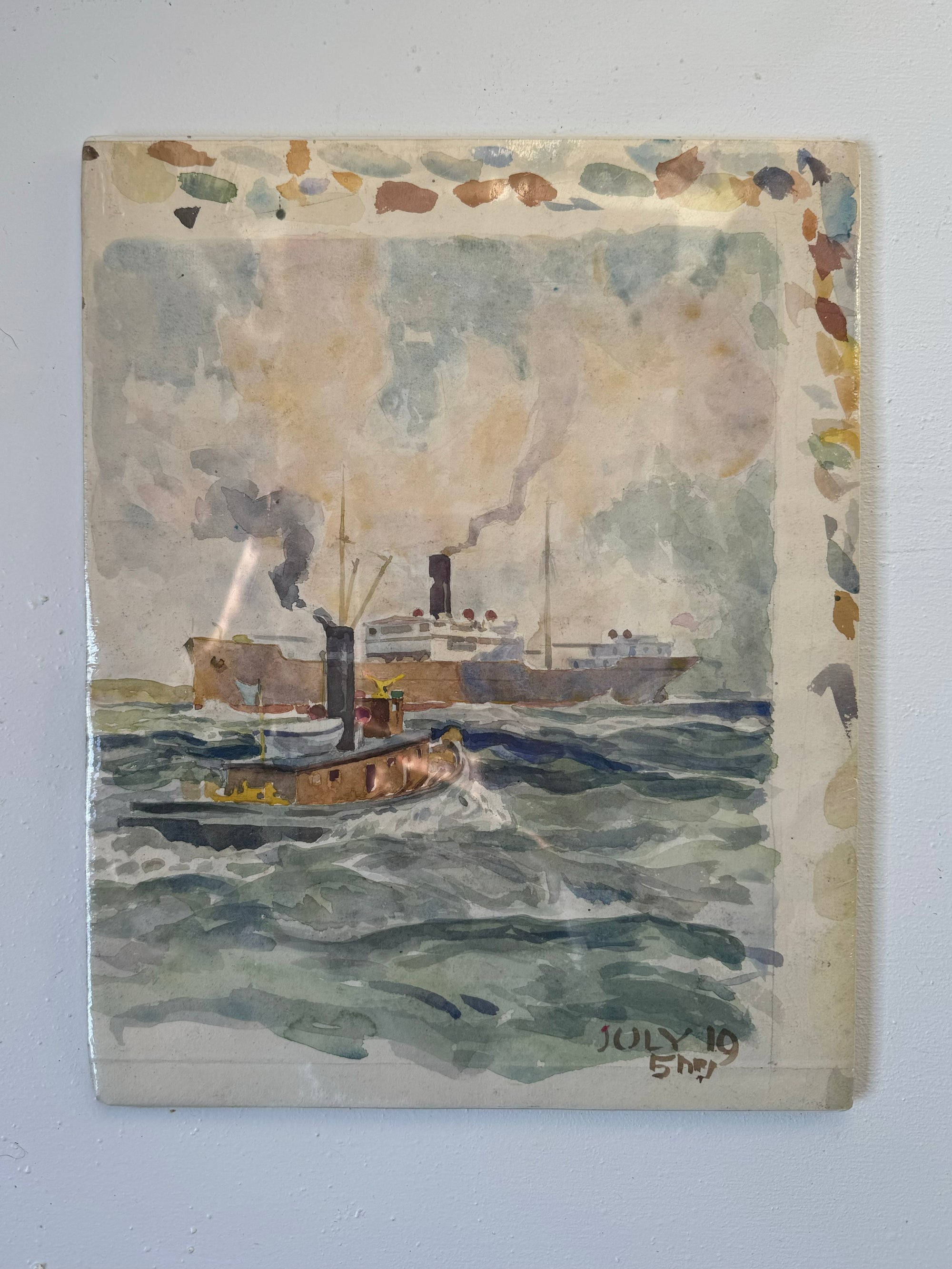 Vintage Boats Water Color Painting