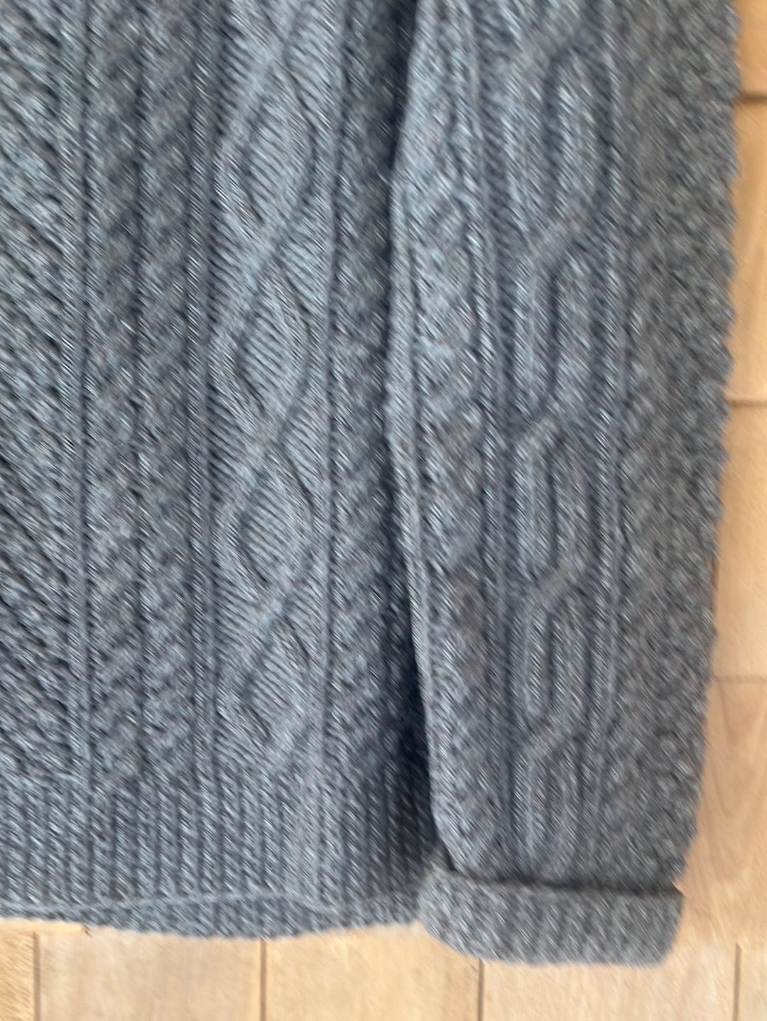 Vintage Hand Knit ARAN Wool Sweater - Dark Oatmeal