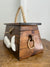 Vintage Wood Purse with White Whale Motif