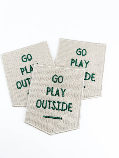 Go Play Outside Embroidered Iron-On Patch Outdoor Patch