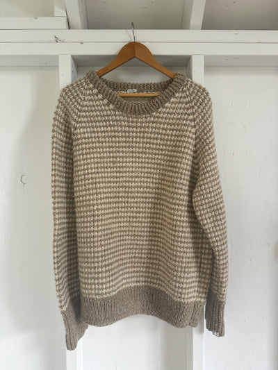 Vintage Hand Knit Sweater - Oatmeal + Ivory