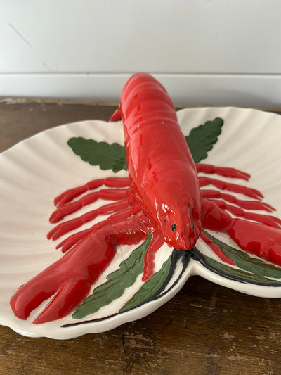Vintage Ceramic Lobster Divided Dish