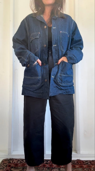 Vintage Blanket Lined Denim Chore Coat