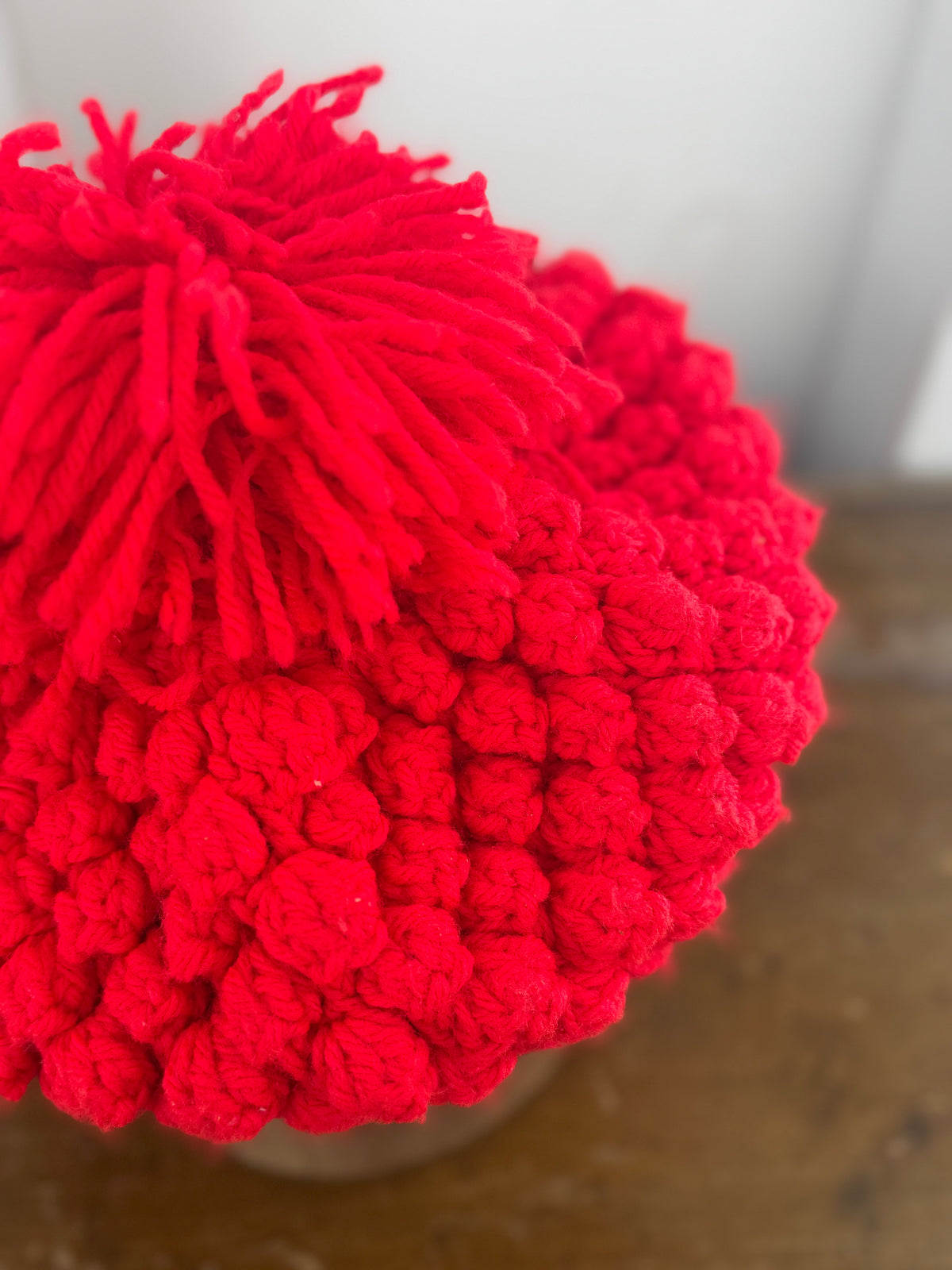 Vintage Crochet Pom Pom Baret