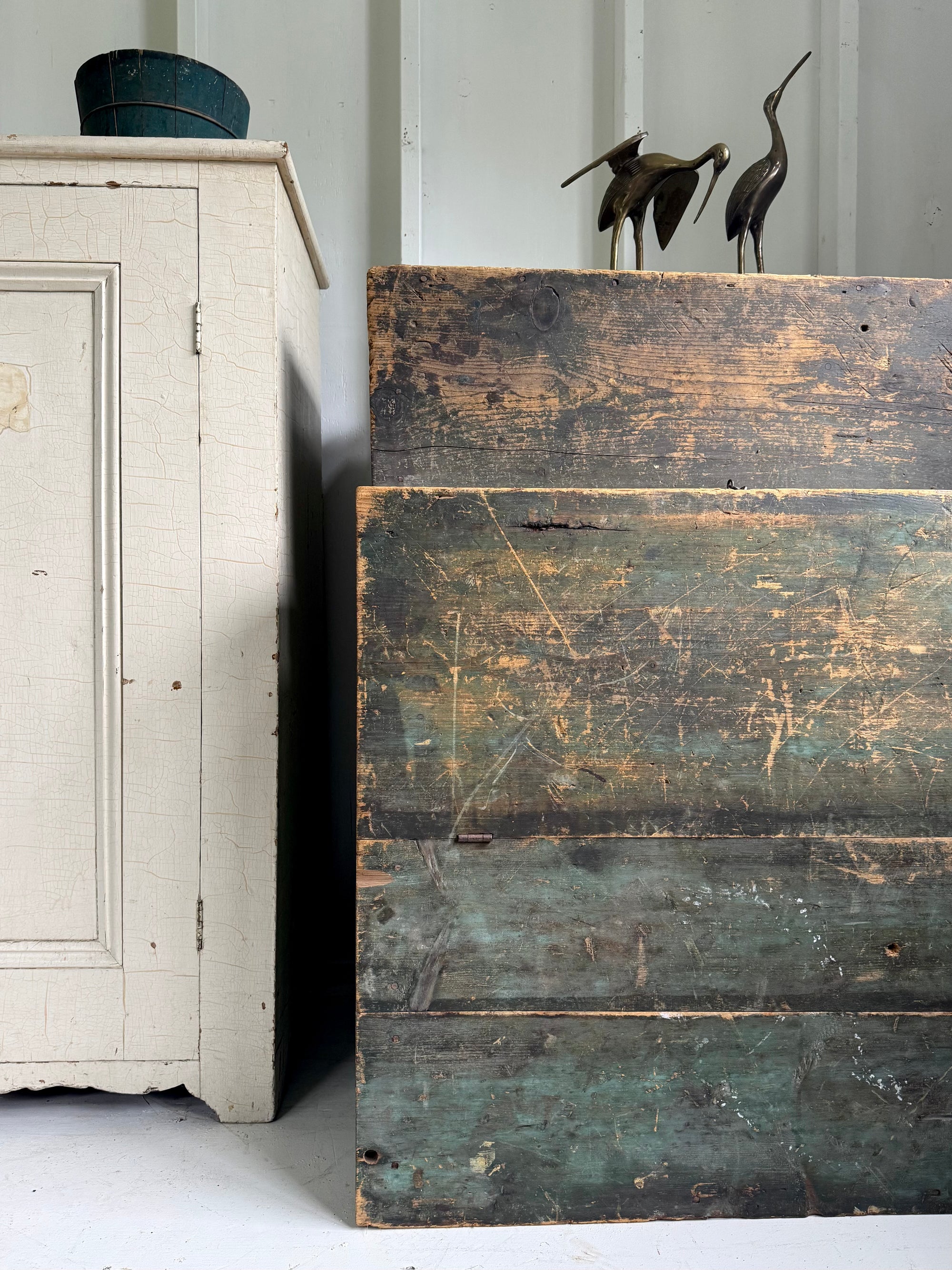 Antique Painted Wood Chest